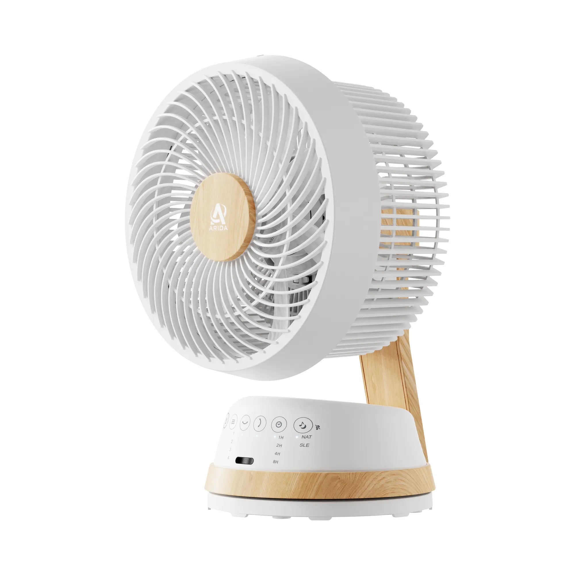 Arida Breeze powerful and quiet table fan (white/dark)